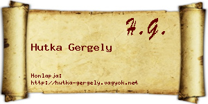 Hutka Gergely névjegykártya